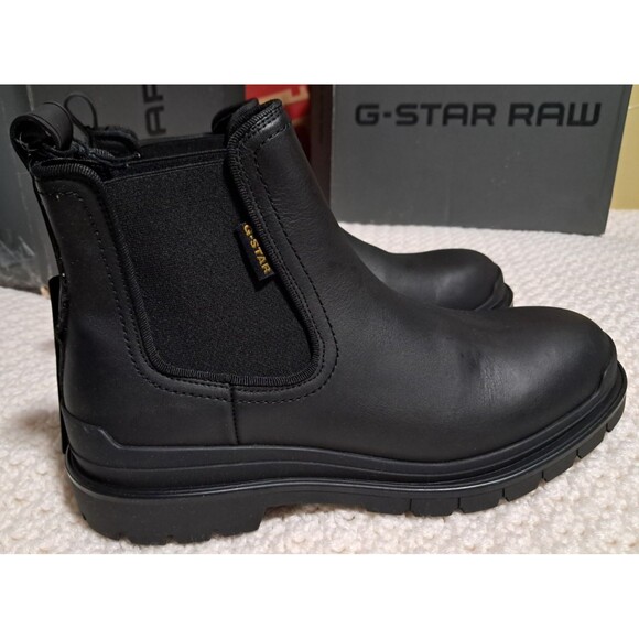 G-Star Raw Blake Chelsea Leather Boots Women's sz 10 Black Rare Style - Picture 11 of 16